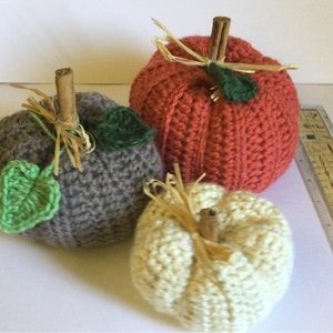 Pumpkins crocheted . Nice fall decor.